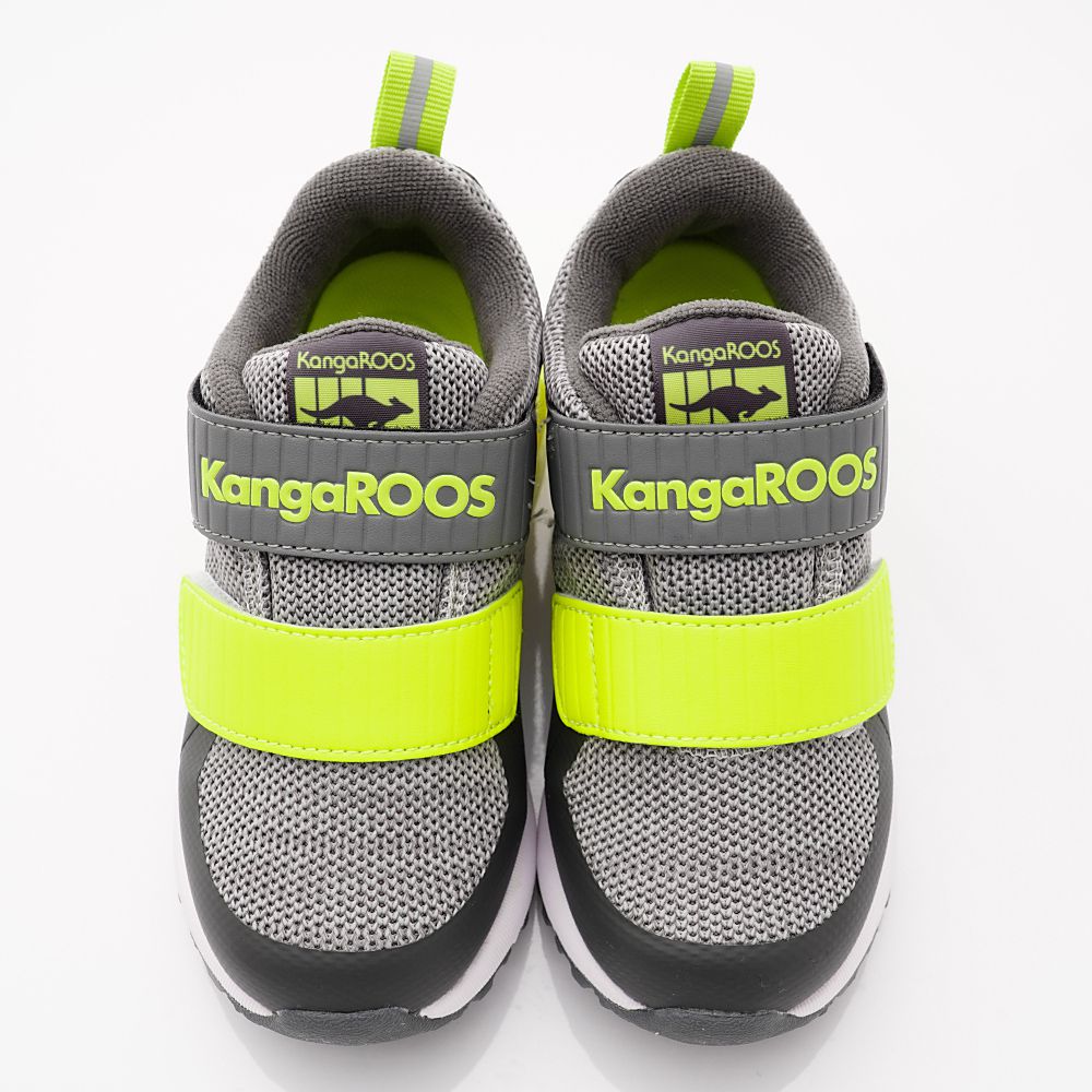 KangaROOS - 氣墊彈力避震運動鞋款(中大童段)-灰/螢光綠