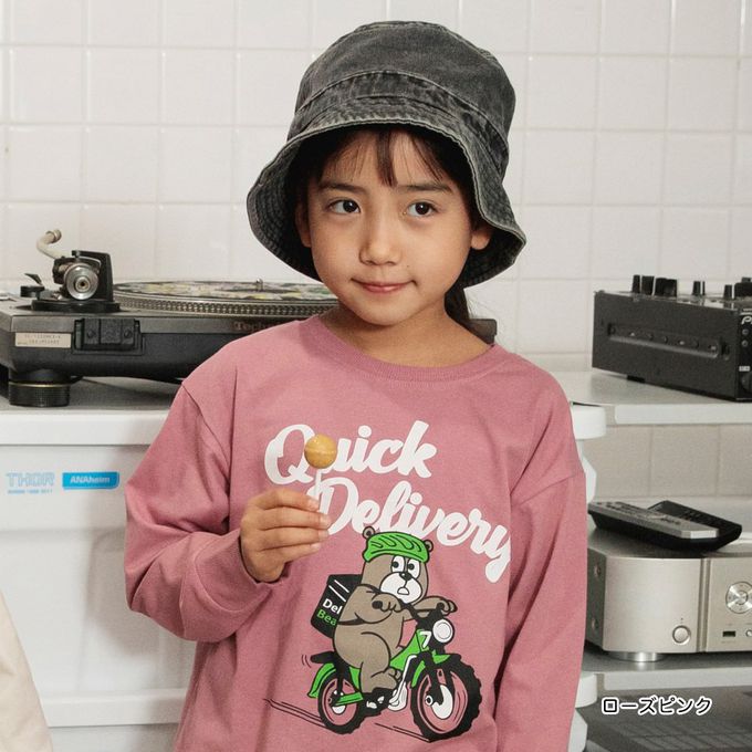 日本 BRANSHES - 100%棉 百搭印花縮口長袖上衣-圈圈文字-象牙白