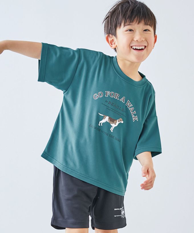 日本 devirock - 速乾網眼超舒適短袖上衣-左側logo-黑