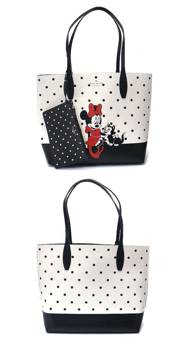 kate spade - 迪士尼聯名雙面皮革托特包-黑白