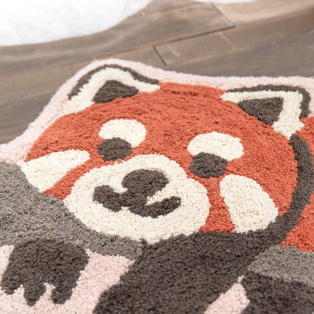 日本 TOMO - 動物系 短絨吸水腳踏墊/地墊-小浣熊 (約60×52cm)