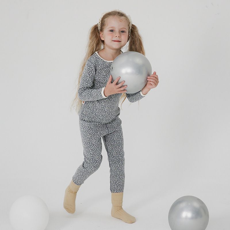 (無螢光劑)厚磅圓領長袖家居服套裝-滿滿葉片-深紫色