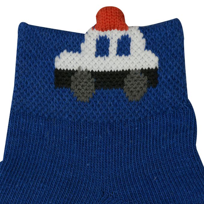 akachan honpo - 短襪3雙組-汽車-深藍色 (9~14cm)