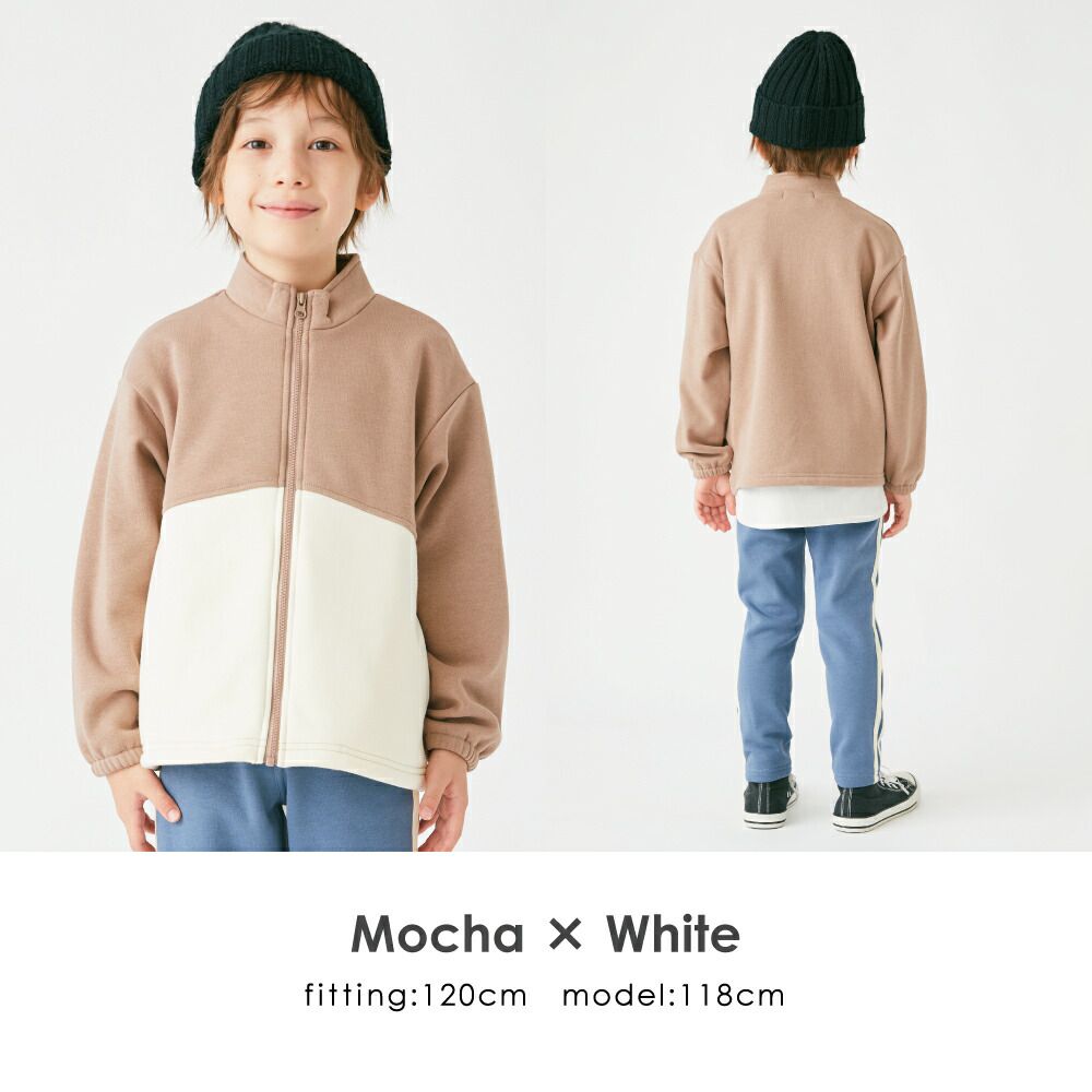 日本 evercloset - [暢銷]簡約立領內刷毛保暖外套-摩卡x黑