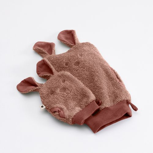 Bath Mits Kangaroo 袋鼠澡巾組-棕色-2入(大小各1)