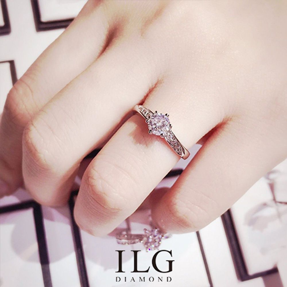 美國ILG鑽飾 - 甜心魅力-八心八箭戒指-主鑽0.5克拉-加贈高級珠寶級絨布盒1個