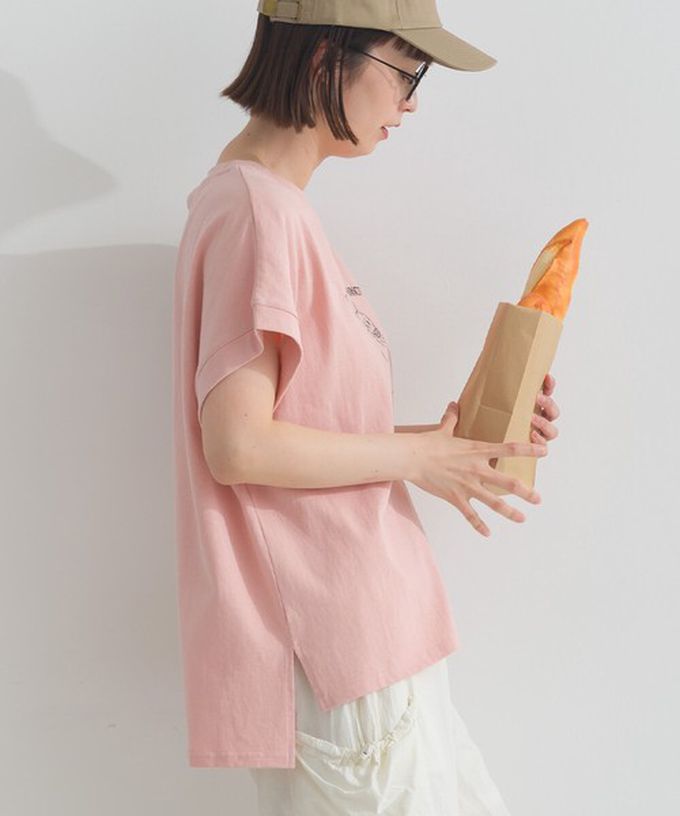 日本 Lupilien - 16OE天竺棉 貓咪印花短袖上衣-炭灰