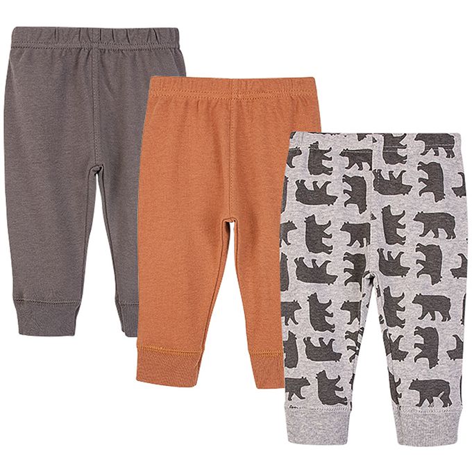 美國 Luvable Friends - 甜蜜寶貝100%純棉嬰幼兒長褲3件組-叢林探險