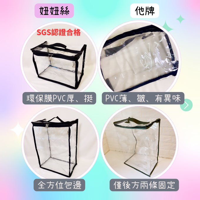 妞妞絲 - 透明收納袋-莫蘭迪藍 (XXS)