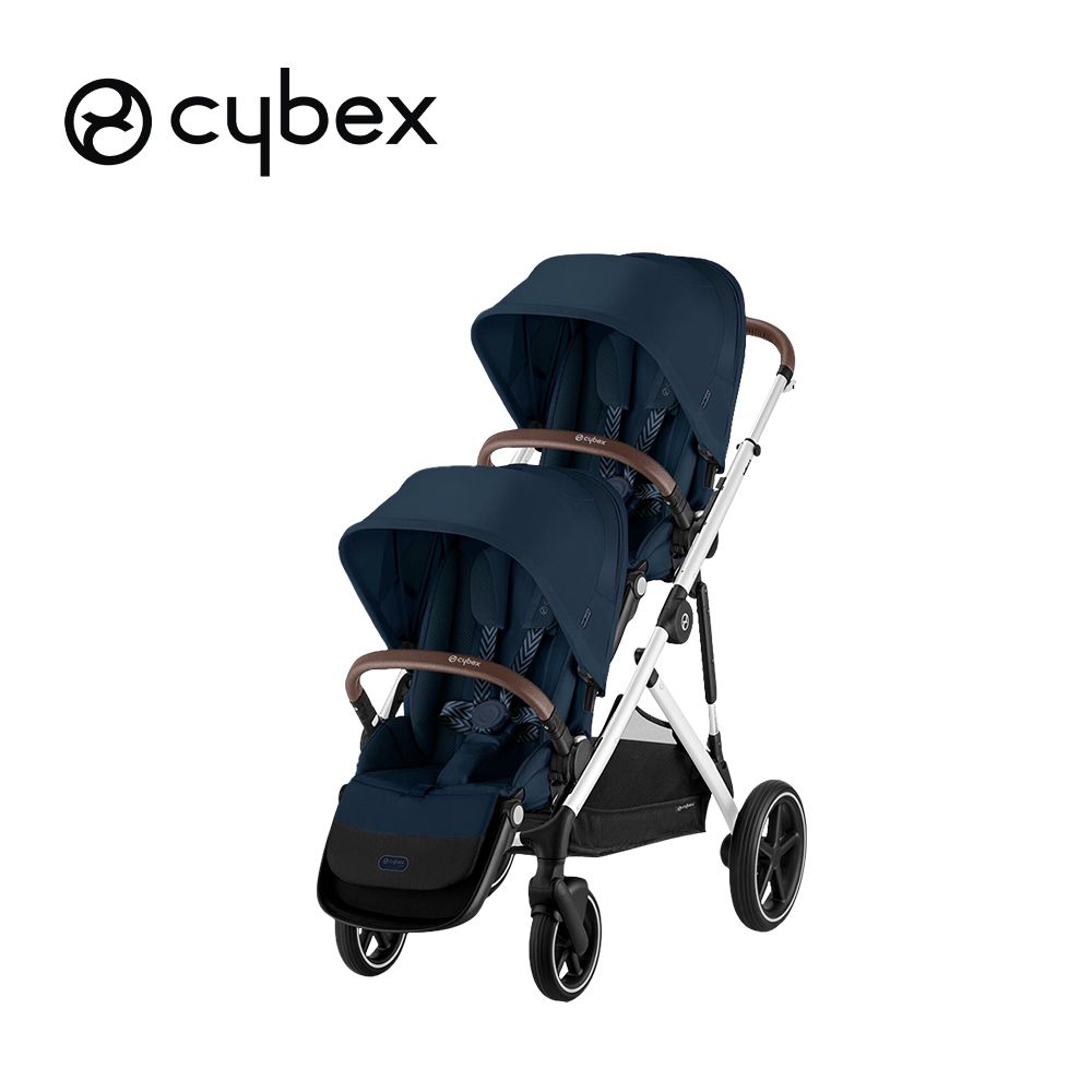 德國 Cybex - Gazelle S 雙胞胎推車-(推車+置物籃+第二座椅)-靜謐藍