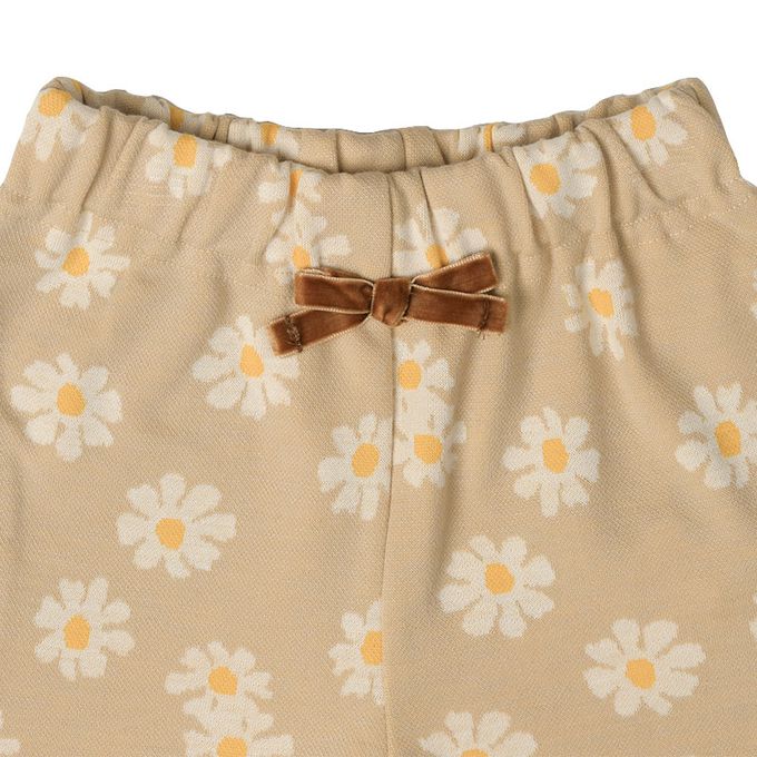akachan honpo - 10分褲-小花圖案緹花-淺卡其色