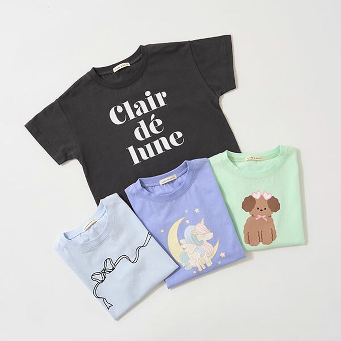 日本 Lycee mine - 100%棉 柔軟印花T恤-粉橘