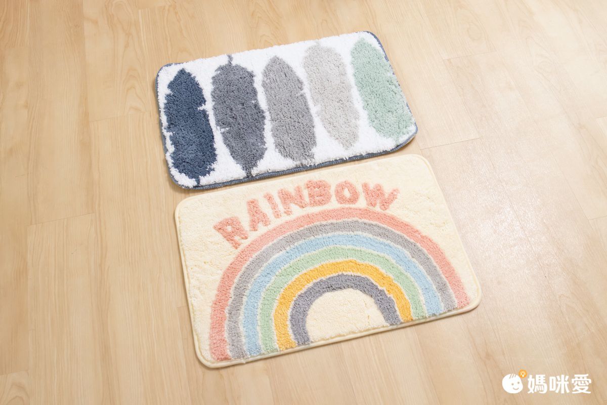 快速吸水植絨浴室腳踏墊-簡約條紋-灰色