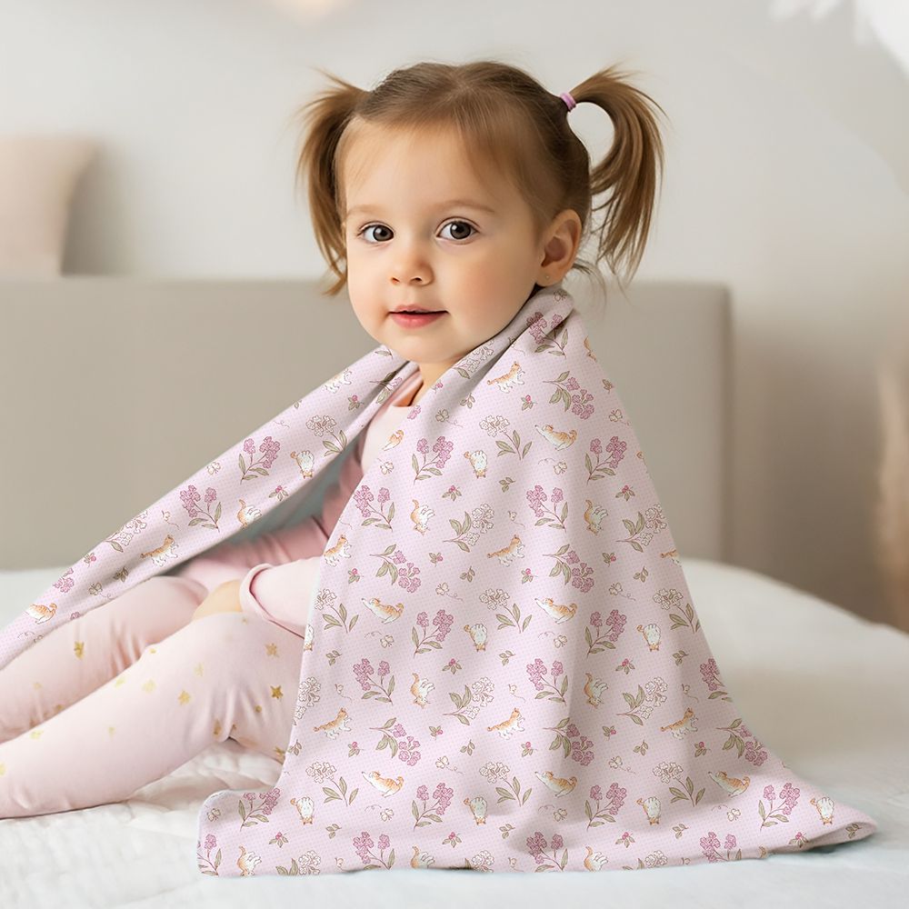 韓國 多功能包巾/蓋毯 90x90cm-沁涼款-貓咪花語