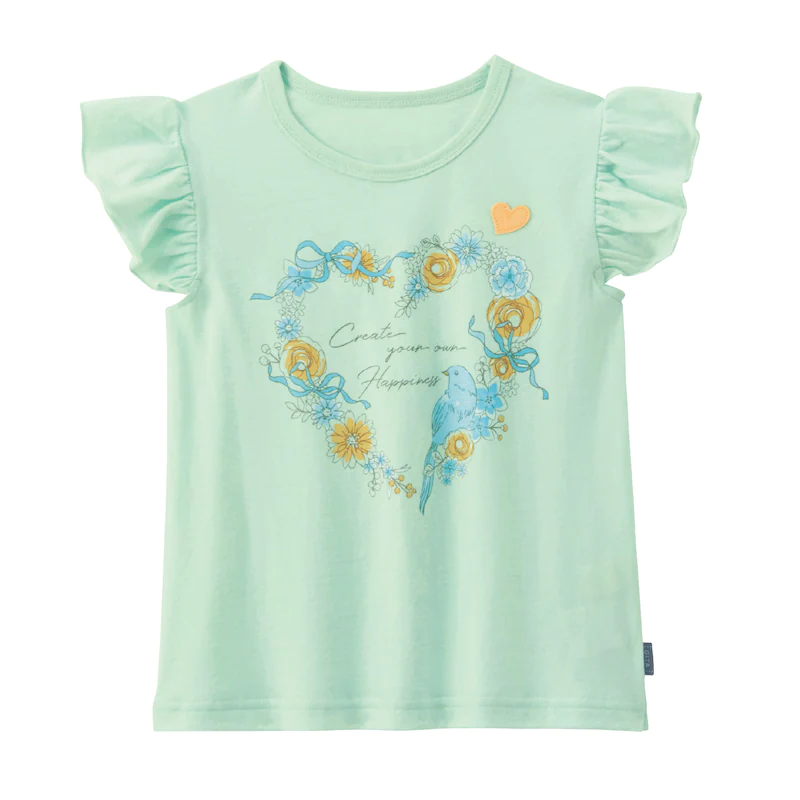 日本千趣會 - GITA 天竺棉印花荷葉無袖T-小雛菊-白