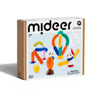 MiDeer - 幼兒加大版彩虹磁力棒(32PCS)