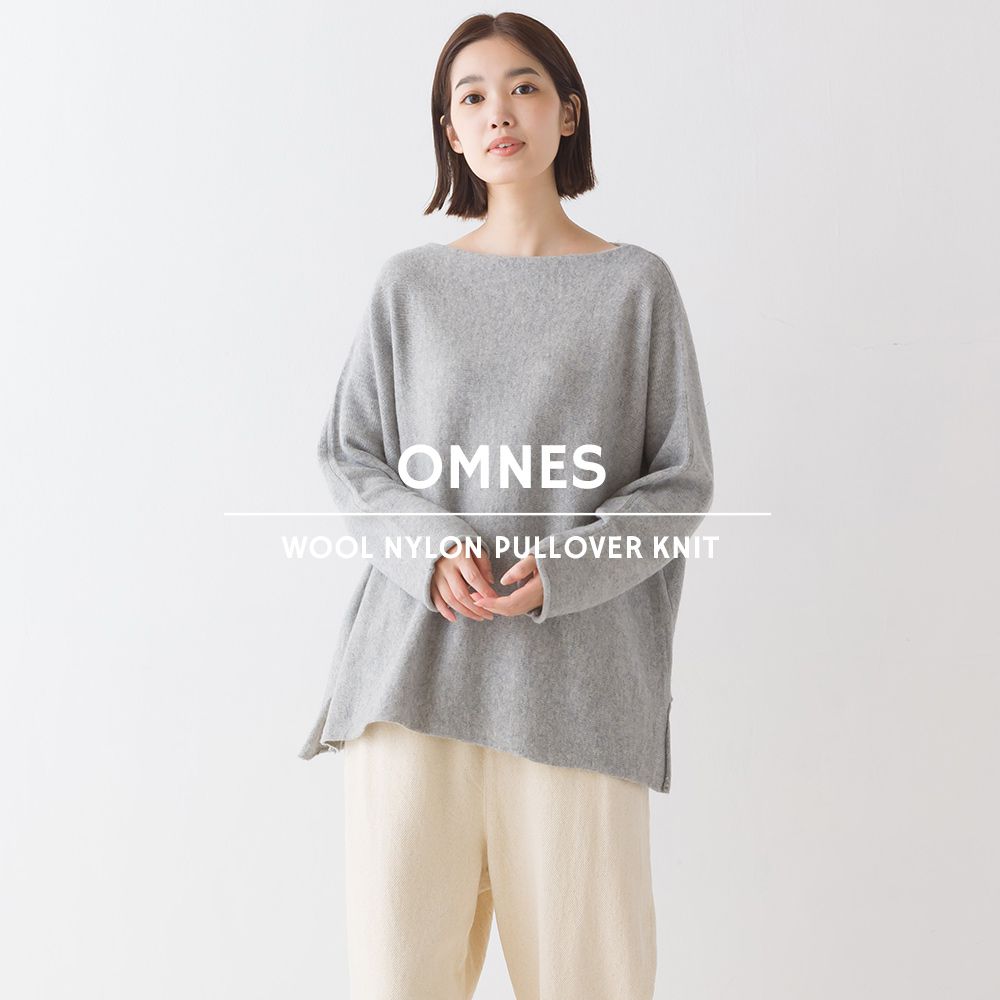 日本 OMNES - 50%羊毛顯瘦船領針織毛衣-海軍藍