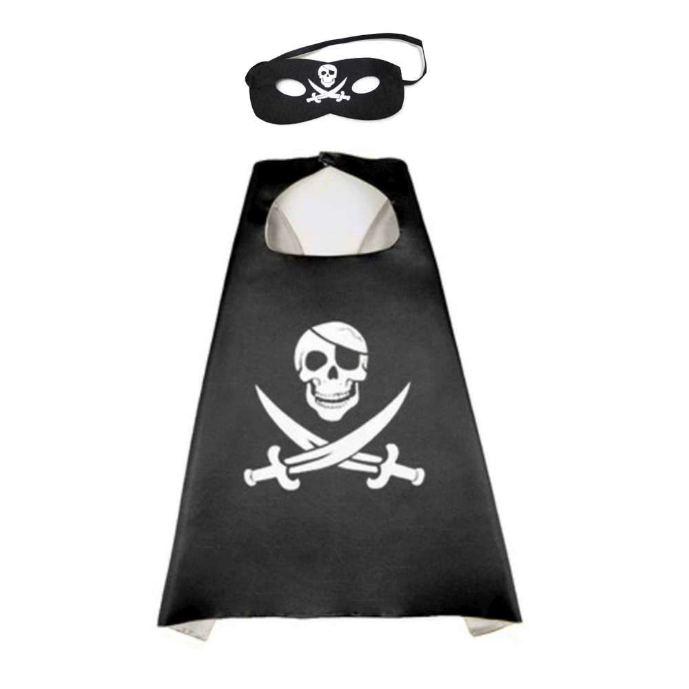 MODACore 摩達客 - 萬聖派對-兒童骷髏黑色披風眼罩二件組合 cosplay變裝-一組(二件組)披風/眼罩