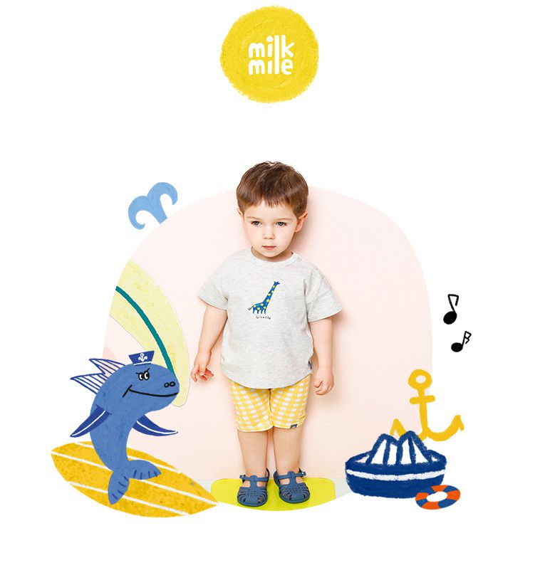 韓國 milk mile - 格子五分內搭褲-黃
