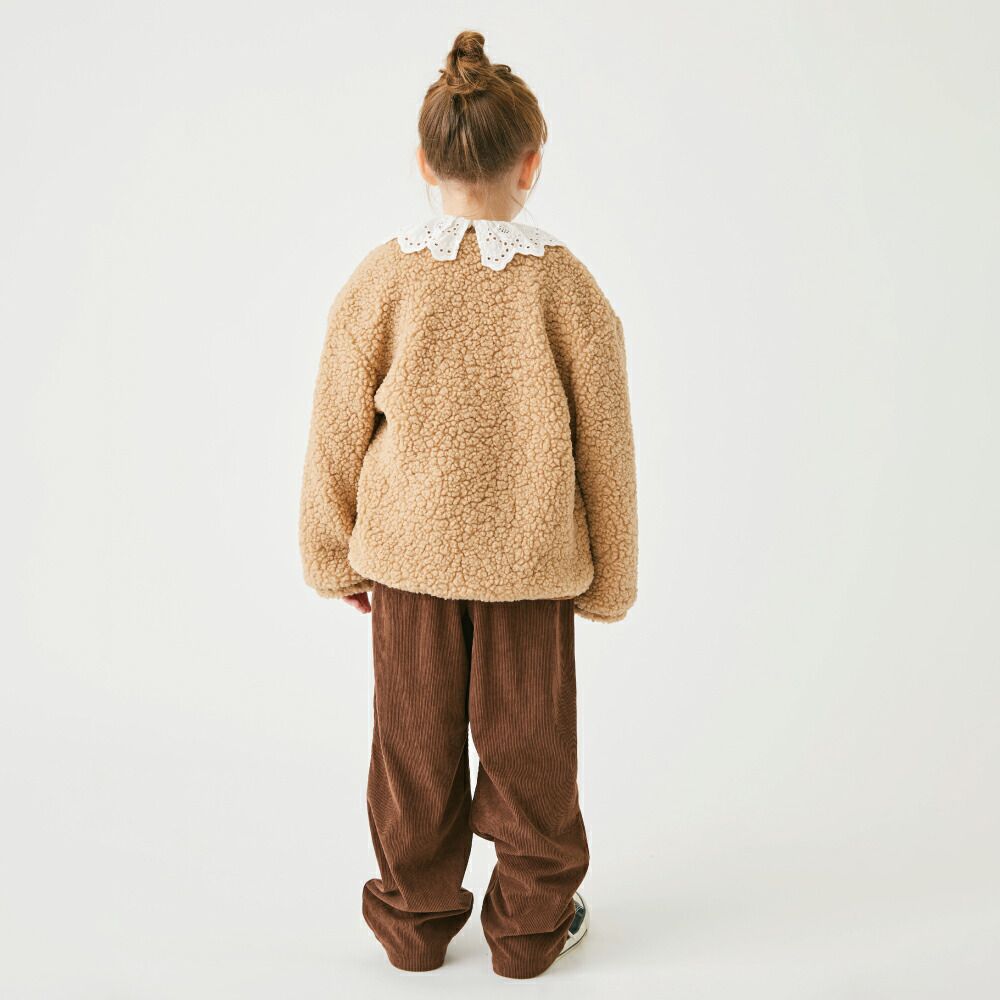 日本 evercloset - 泰迪熊溫暖蓬鬆鈕扣外套-粉紅