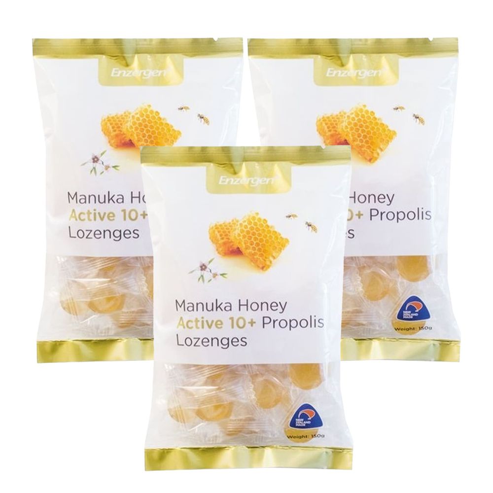 紐西蘭 Enzergen 麥蘆卡蜂蜜蜂膠潤喉糖 3件組 21 12 9 2y 媽咪愛