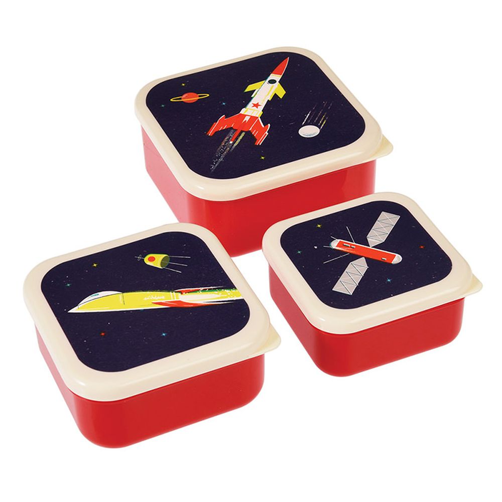 英國 Rex London - 餐盒/零食盒3入組-太空梭