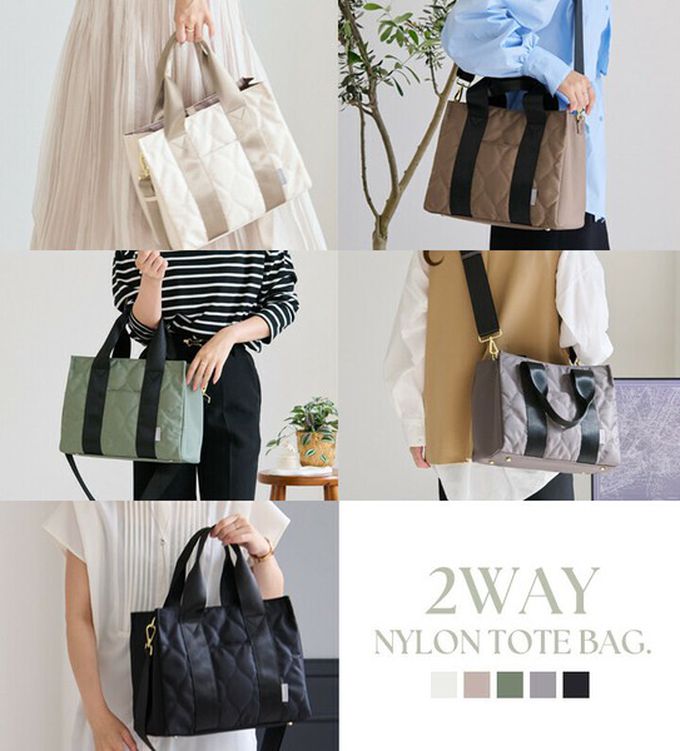 日本 LIZDAYS - 防潑水大容量2way絎縫托特包/媽媽包-(可裝A4)-深灰