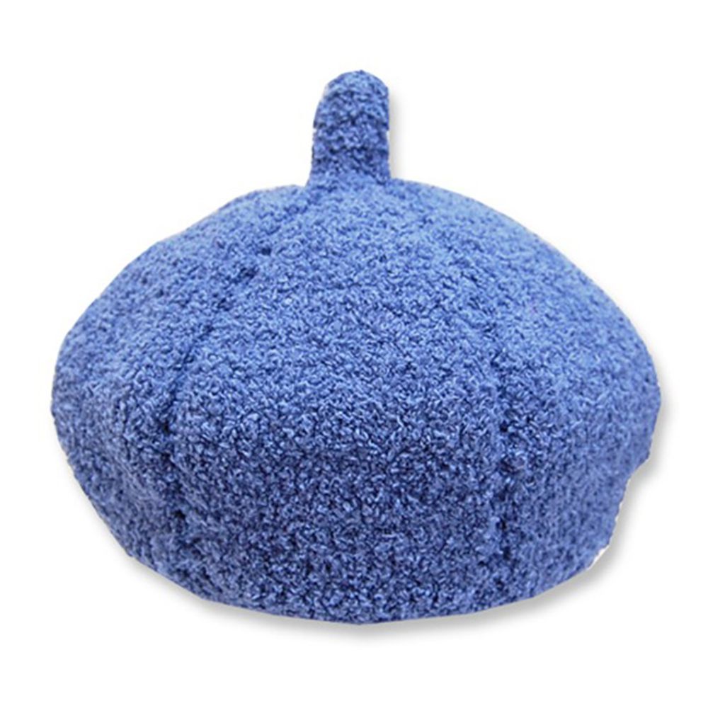 日本 ROMPING UNIVERSE - 日本製可愛冬帽-小童款-毛絨貝蕾帽_藍色-93-6006