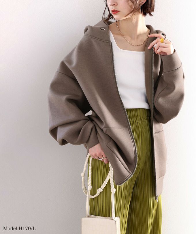 日本 Classical Elf - 厚磅簡約休閒長版連帽外套-黑