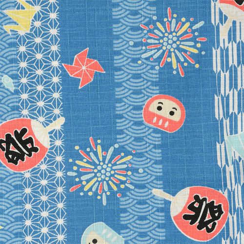 幼兒兩件式甚平-不倒翁-深藍色