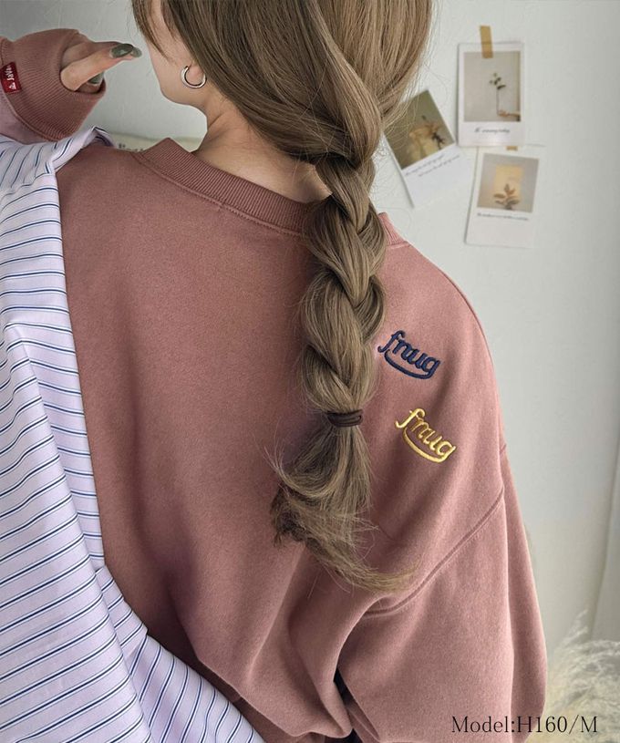 日本 Classical Elf - Java 裏起毛隨性logo長袖上衣-炭灰