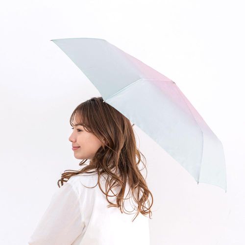 日本中谷 - 耐強風輕量折疊傘/晴雨兩用傘-夢幻漸層-薄荷 (傘骨50cm)