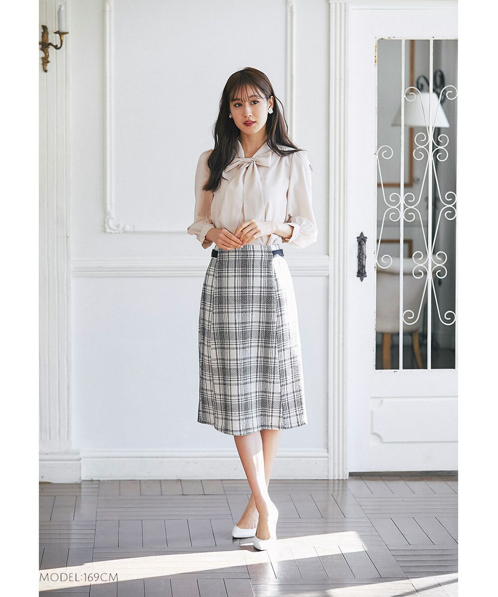 日本 tocco-closet - 蝴蝶紐結細針織上衣-天使白