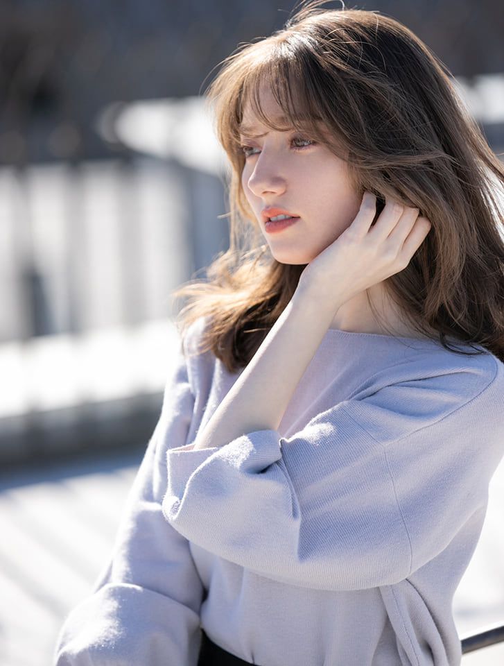 日本 fifth - 柔軟質感船型領針織上衣-深藍