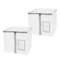 日本 3COINS - [日本主婦推薦] 半透明衣物收納袋(直式提把)2入組-淺灰 (L(31x34x33cm))