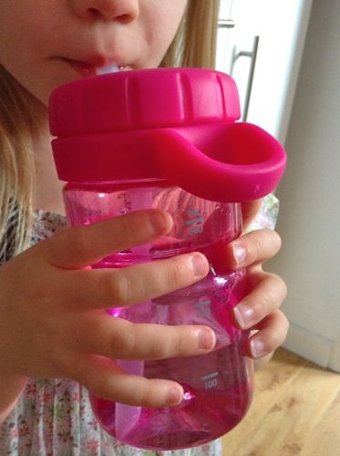 美國 OXO - 旋轉樂吸管杯兒童水壺-青蘋綠 (350ml)