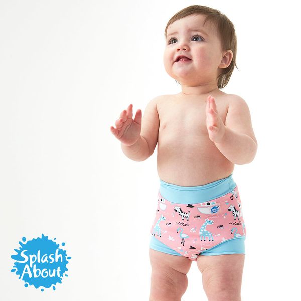 Splash About 潑寶 - 3D加強版 游泳尿布褲-粉紅動物園