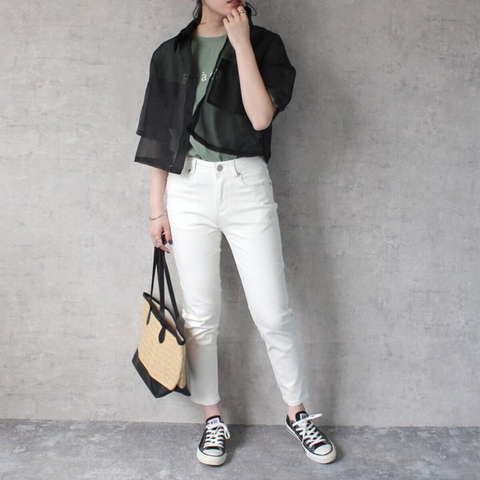 日本女裝代購 - Coolish 接觸涼感舒適快乾合身九分褲-深藍