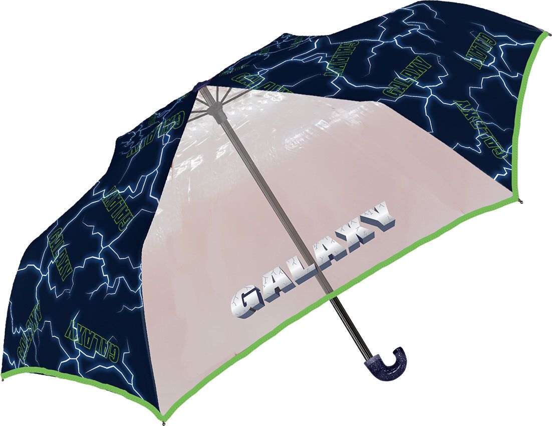 日本中谷 - 輕量透明窗兒童雨傘/折疊傘-閃電-黑 (55cm(身高130cm以上))