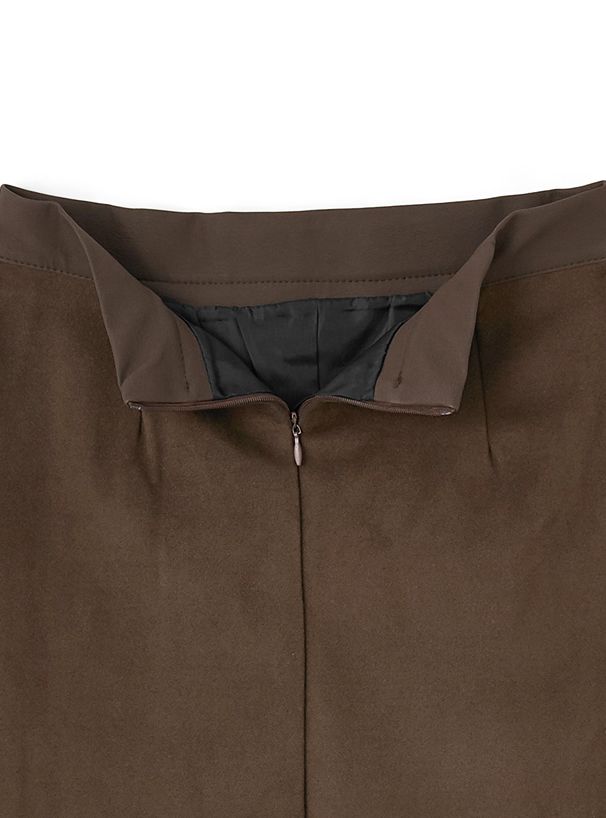 日本 GRL - 不規則裙擺排釦短裙(附安全褲內襯)-咖啡