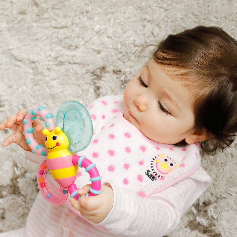 akachan honpo - Sassy固齒器-蜜蜂-粉紅色