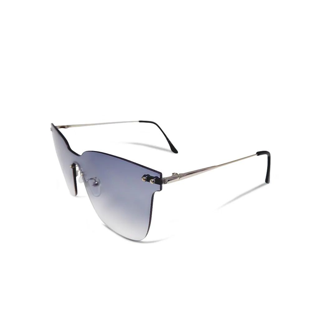 ALEGANT - 眉型無框設計果凍藍漸層墨鏡│UV400太陽眼鏡