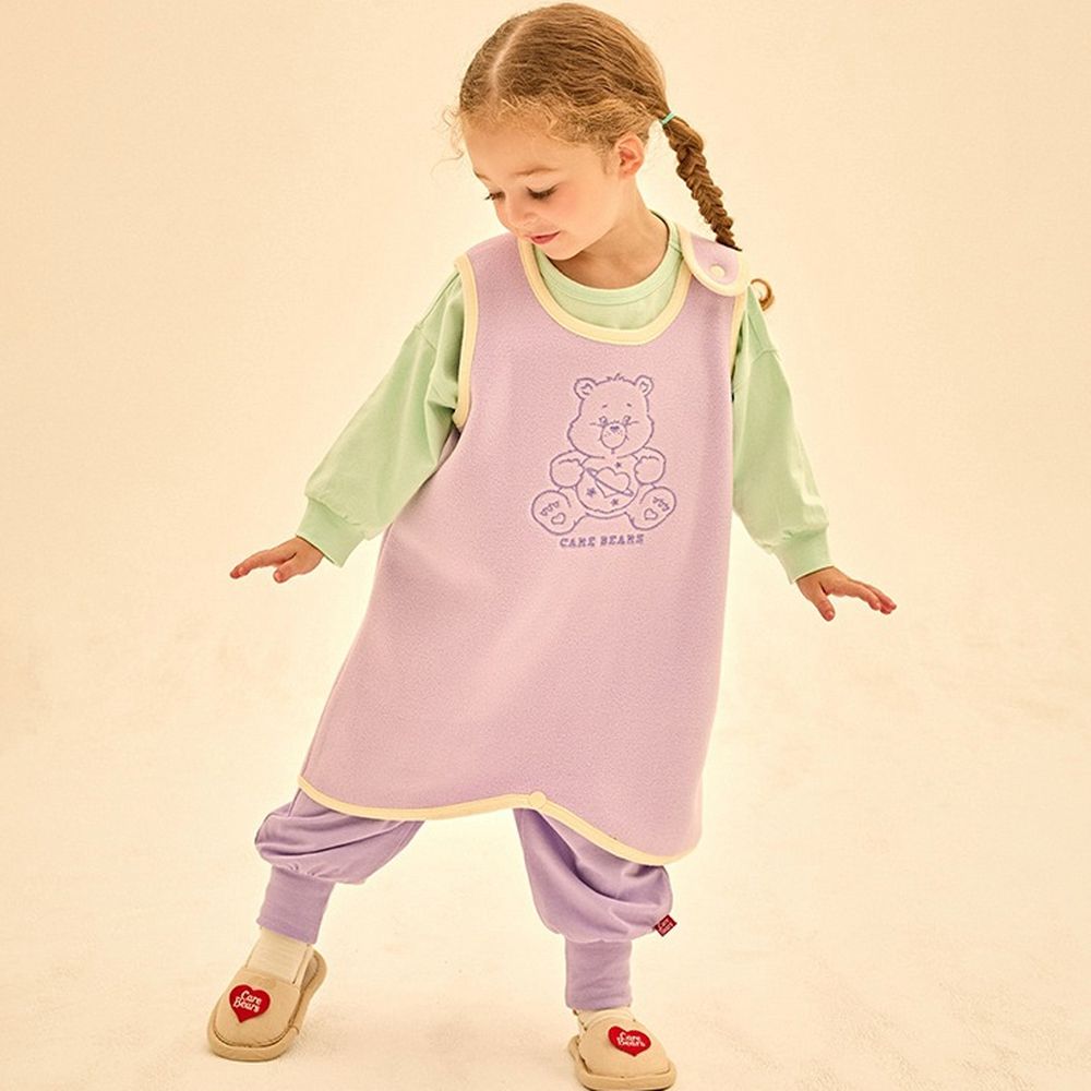 聯名款愛心星球熊熊搖粒絨防踢被-淺紫