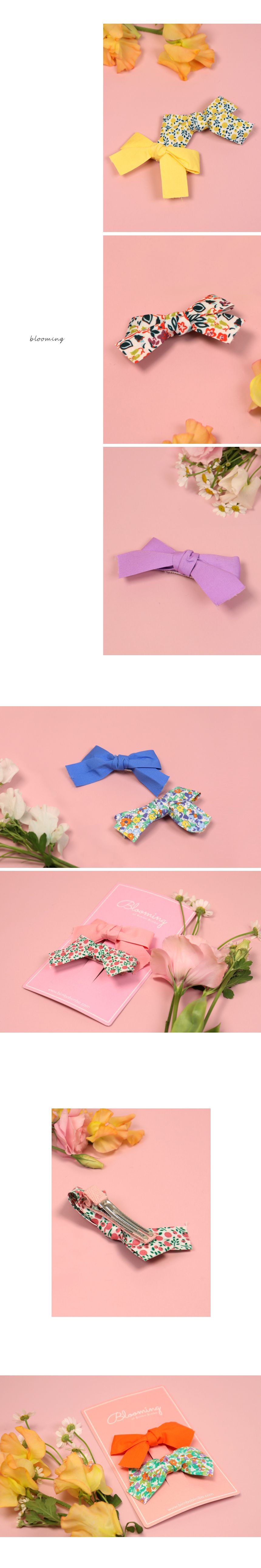 韓國 Bimbo Bimba - 髮夾2入組-蝴蝶結-紫