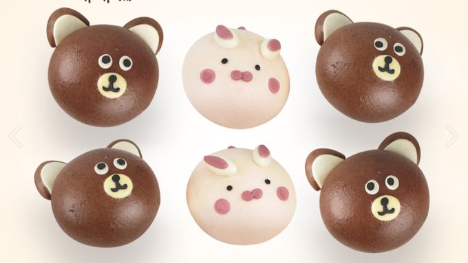 艾酷奇 - 麻吉好朋友 造型包子饅頭-呆呆熊 (黑糖麻糬) X4、粉兔 (饅頭 )X2-300公克±3% (麻吉熊造型包子50公克X4入+粉紅兔饅頭50公克X2入)