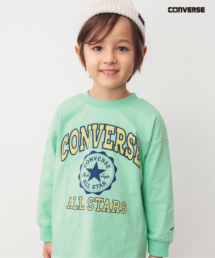 日本 BREEZE - CONVERSE聯名 印花長袖上衣-粉紅