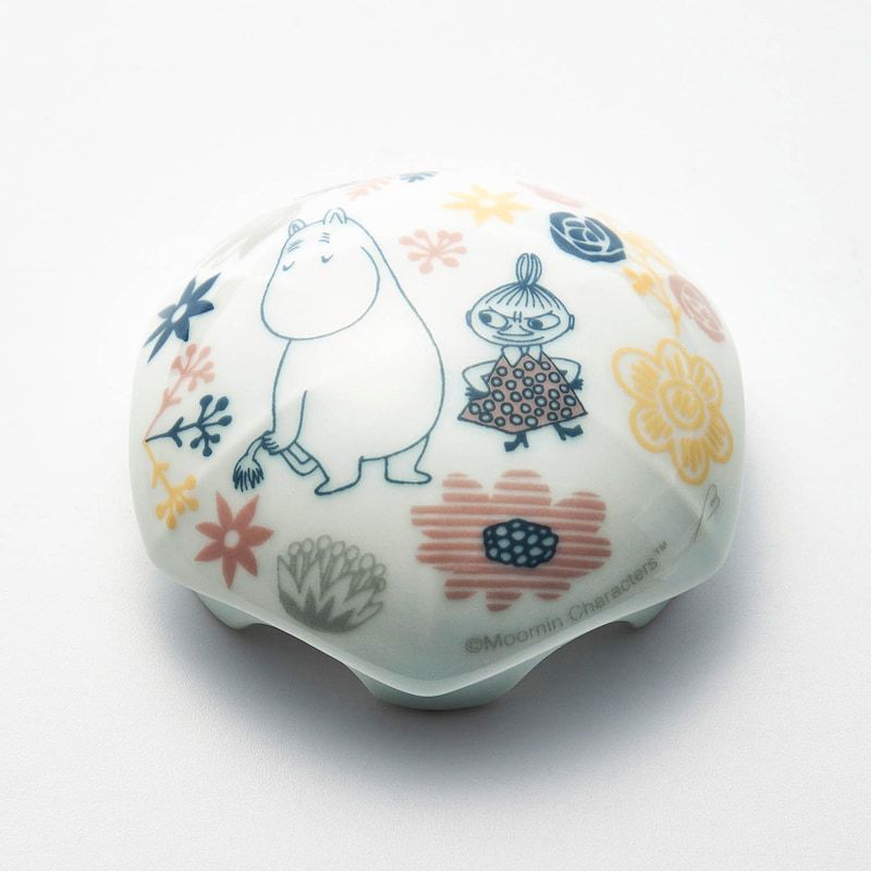 日本千趣會 - 日本製 [抗菌加工] 有田燒陶瓷排水孔蓋-嚕嚕咪與小不點 (6.5x2.7cm)