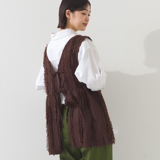 日本 OMNES - 前後2way甜美流蘇造型穿搭背心-白