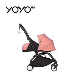 Stokke - YOYO² 法國 0+ 推車組合(含車架)-黑色車架+桃色