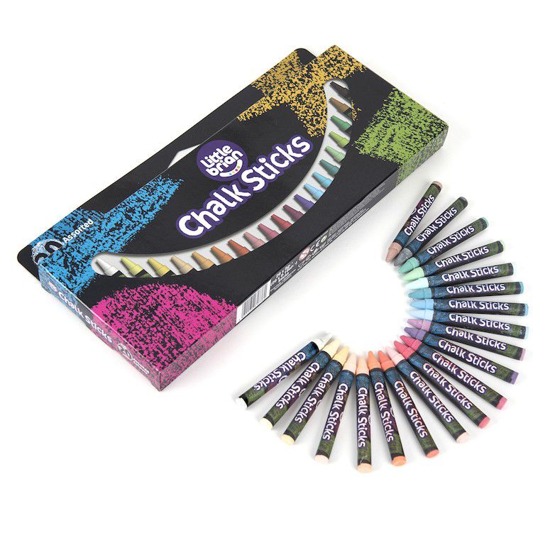 英國Little Brian - 兒童專用無毒水擦粉筆-20色-盒裝